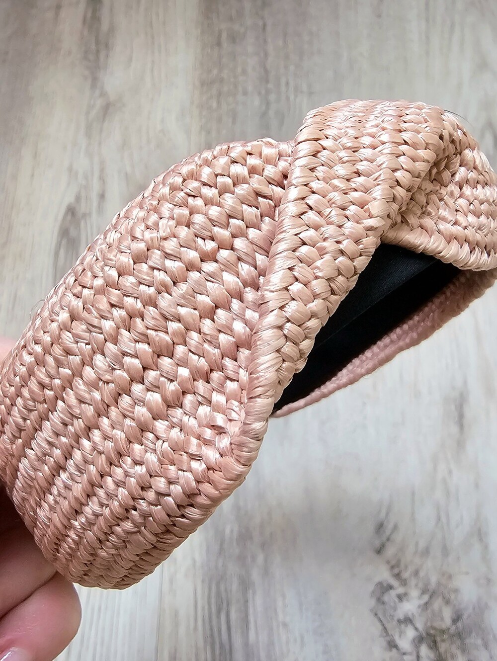 Beachy Boho Tan Twist Straw Headband